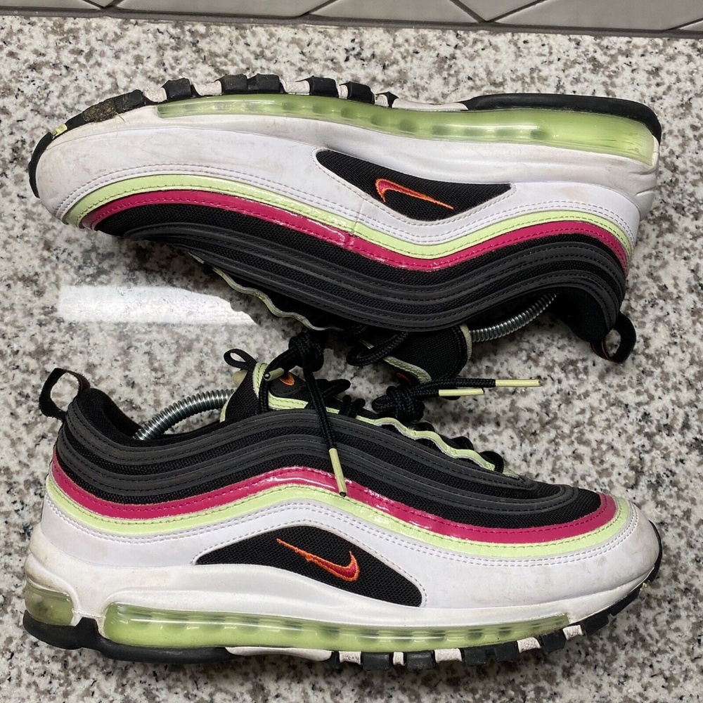 Nike Air Max 97 “World Tour” White Fireberry Black Shoes [DD9534-100] Men Sz 10